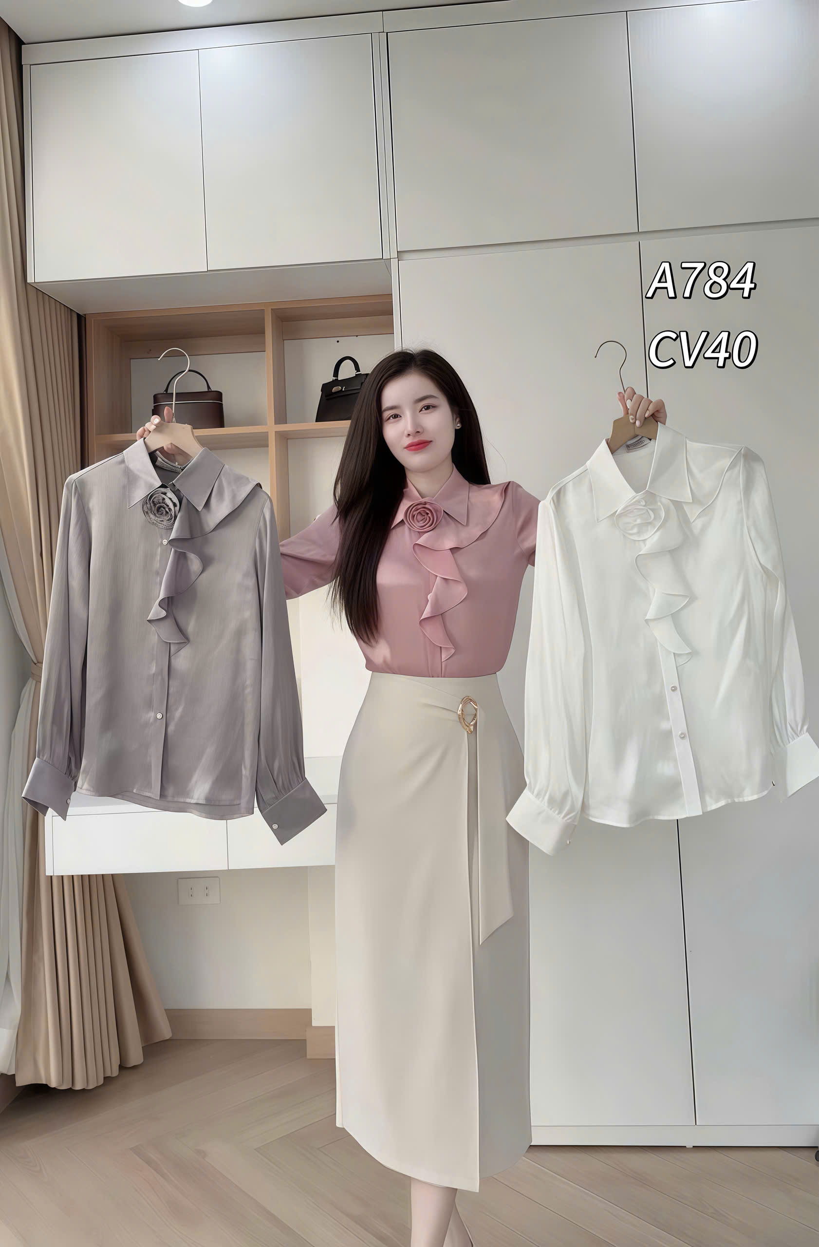 A784 áo gấm vân hoa cổ