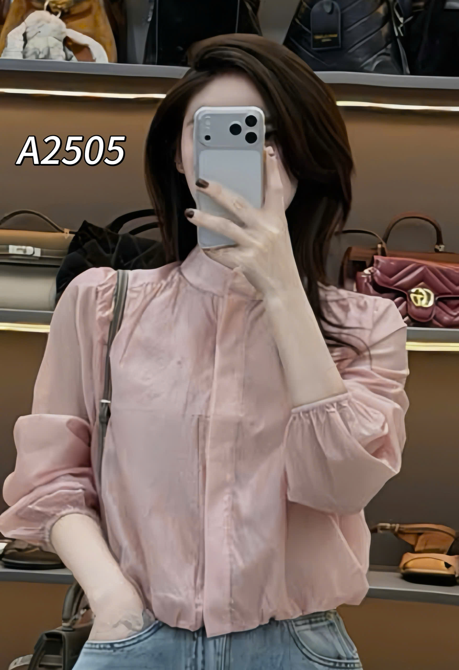 A2505 áo cổ trụ tay dài