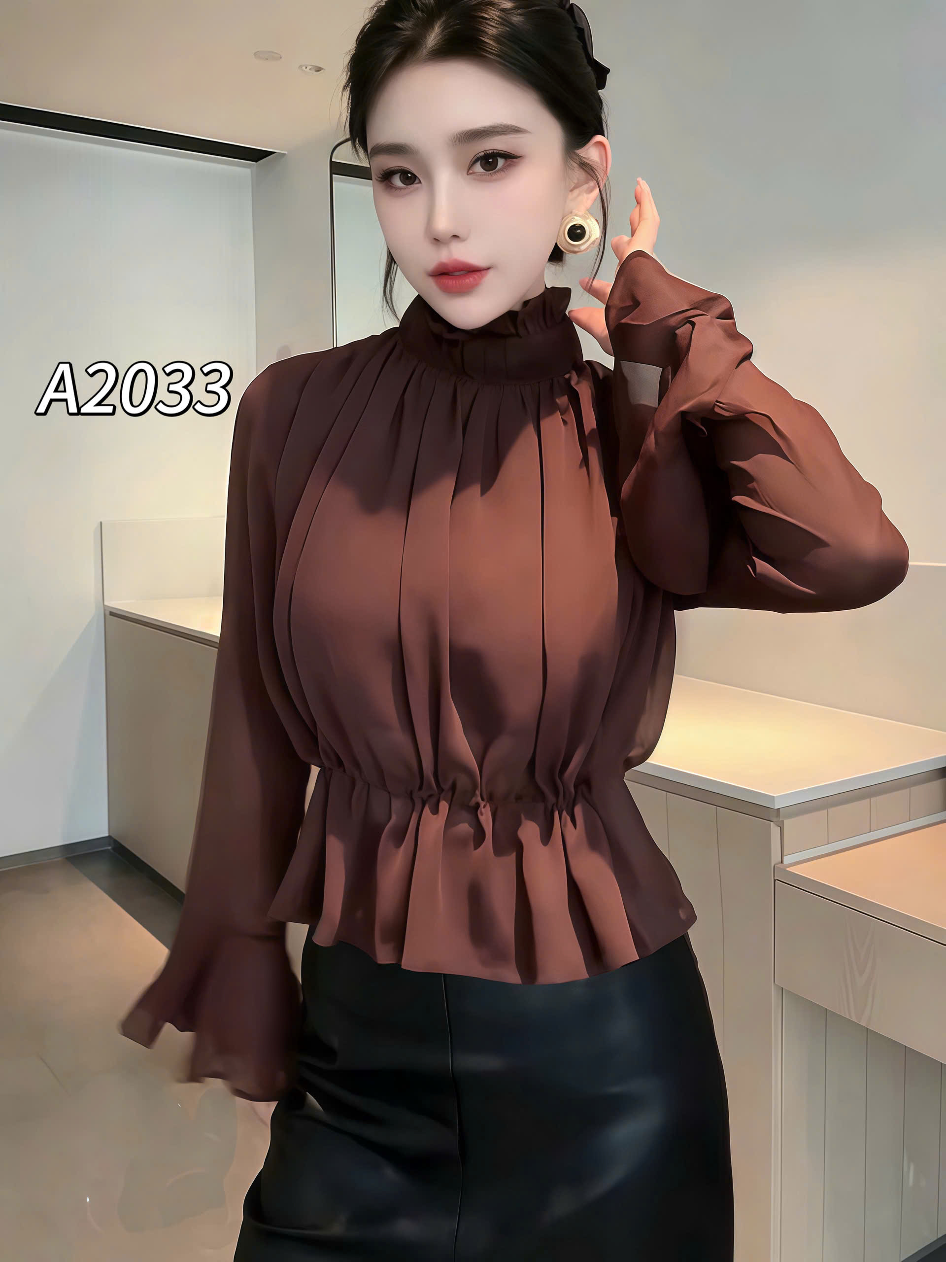 A2033 áo QC buộc eo