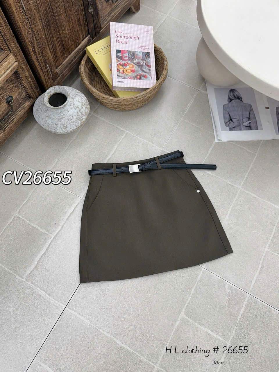 CV26655 CV ngắn chữ A 2 túi