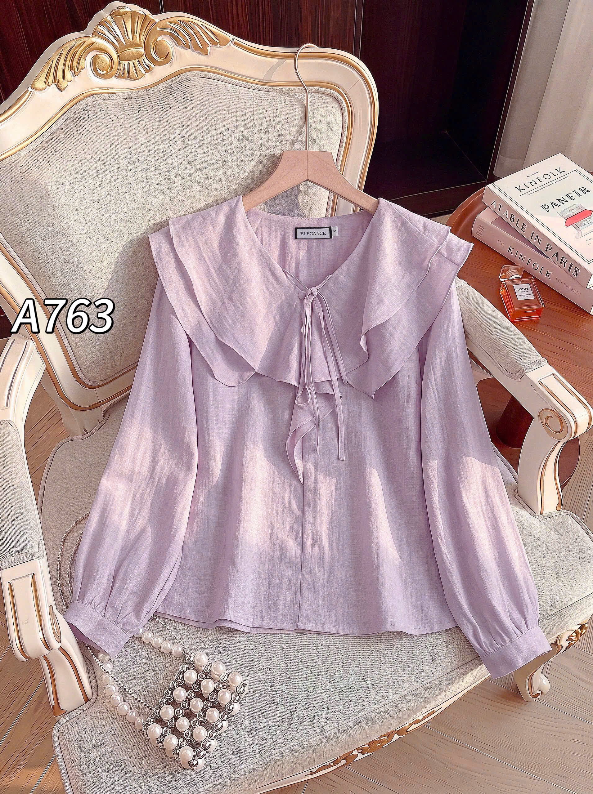 A763 áo tơ cổ bèo