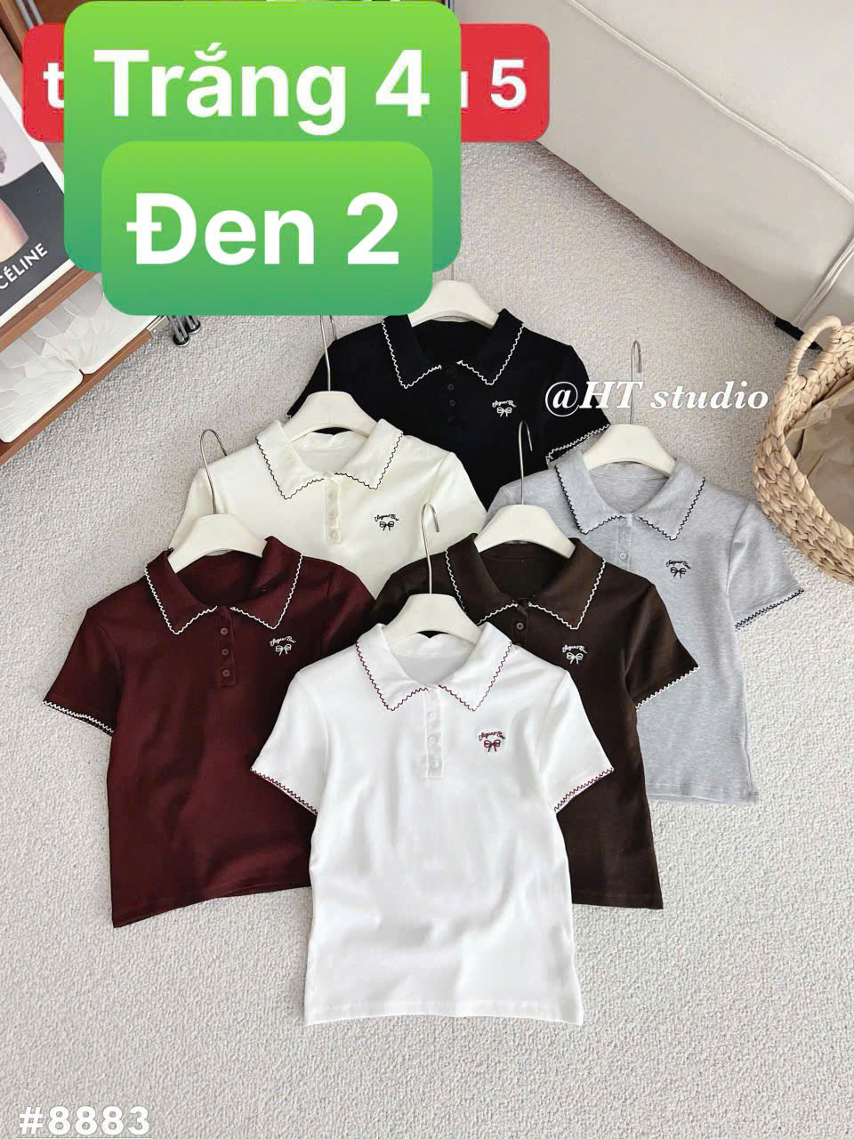 AP8883 áo polo viền nơ