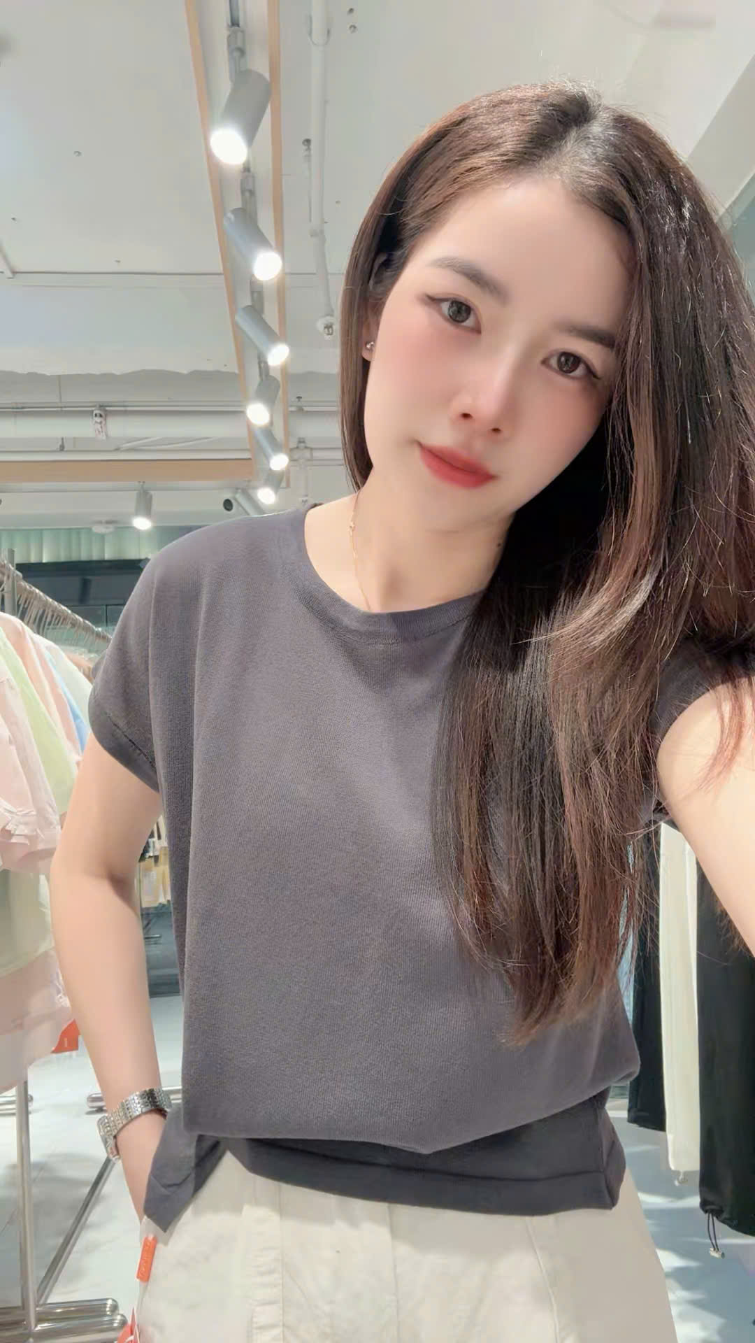 AP8099 Áo phông cúc lệch áo
