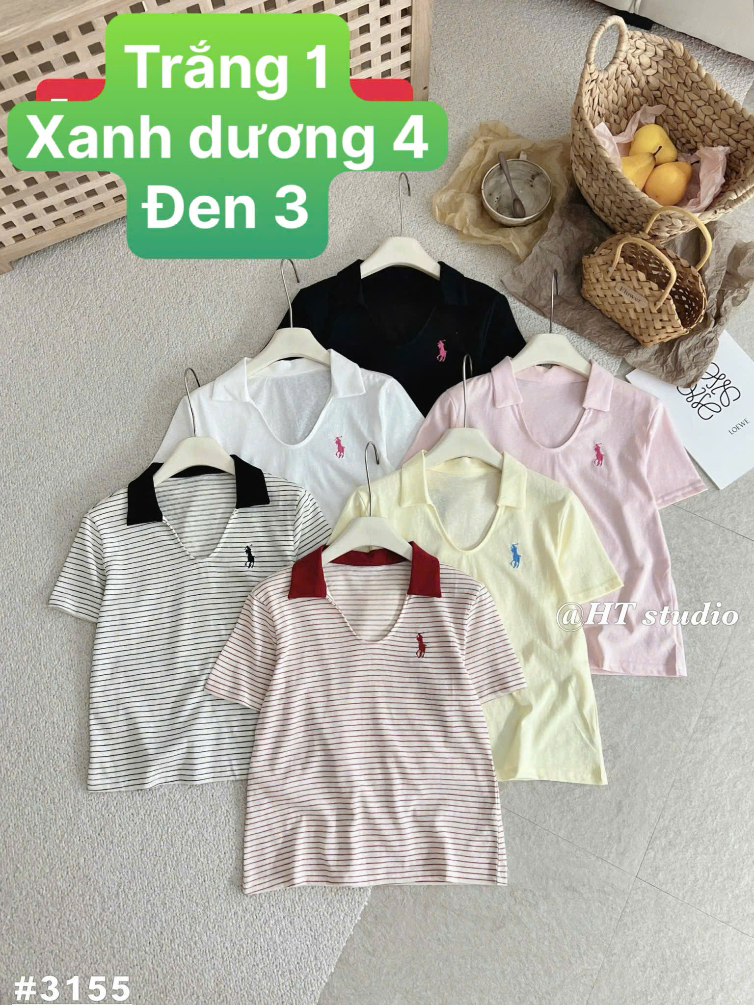 AP3155 áo cổ U thêu ngựa
