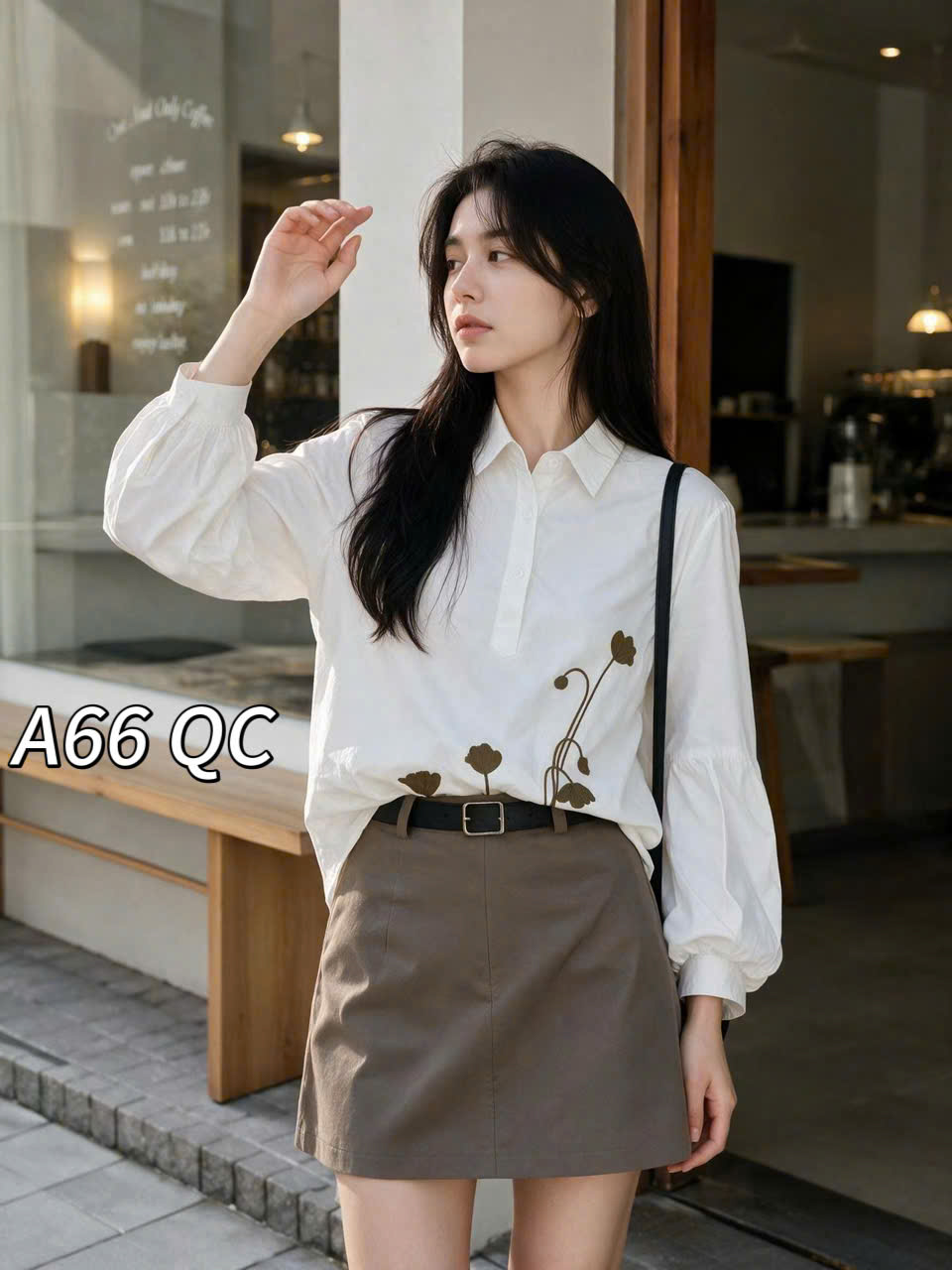 A66 QC áo sơ mi dài tay bồng