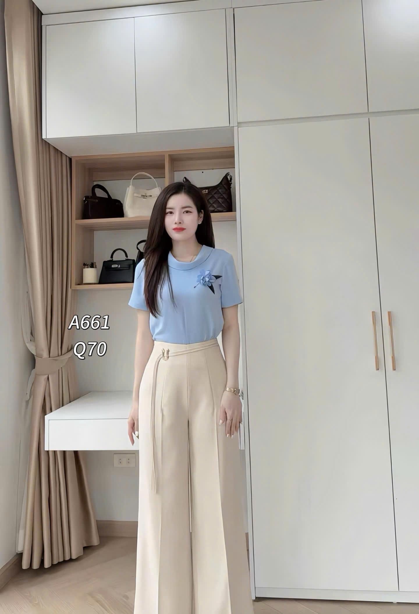 A661 áo cổ thuyền tag hoa