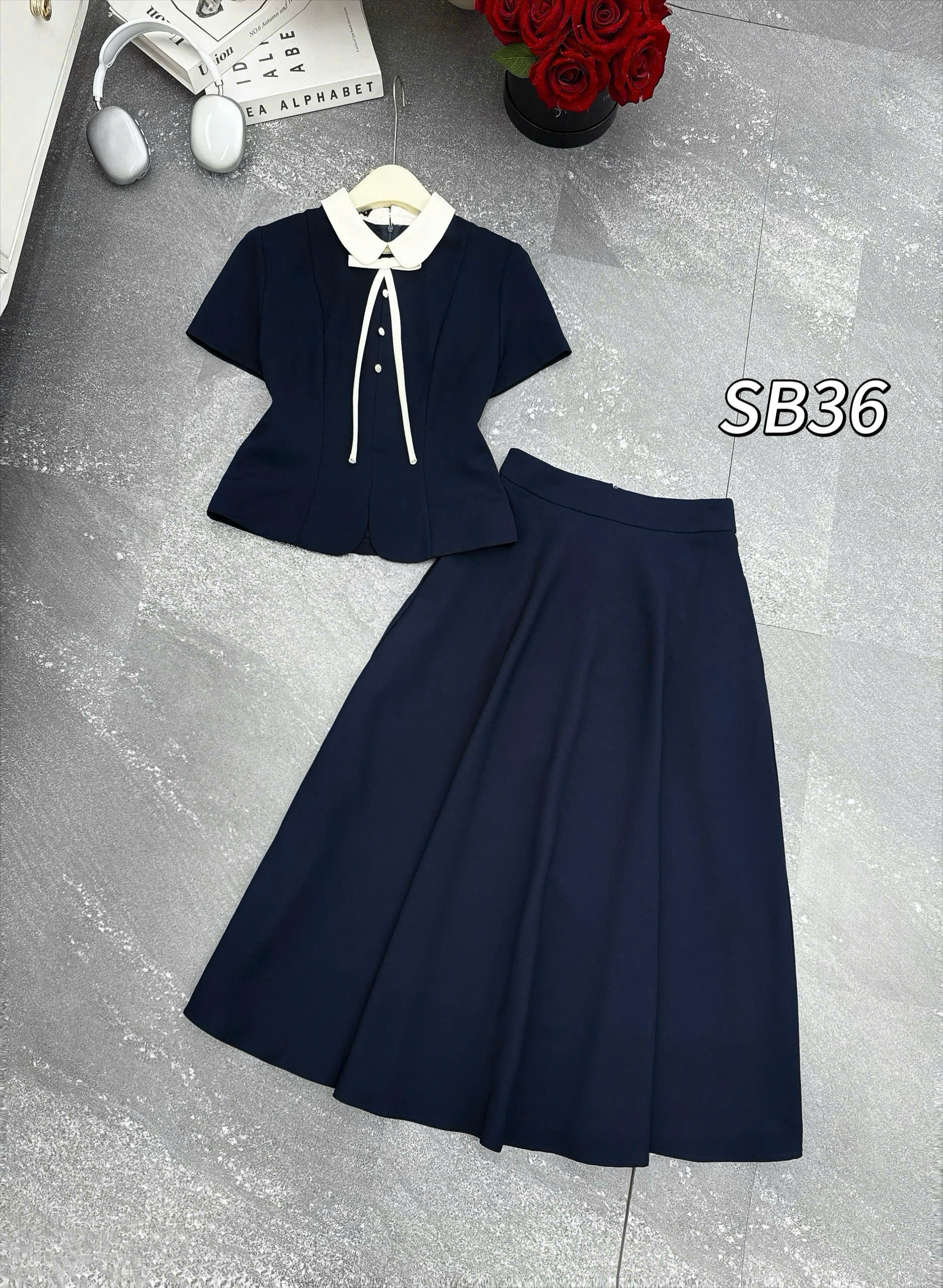 SB36 set cổ sen cv xòe