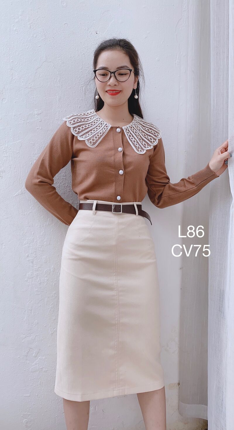 CV75 cv dạ đai trơn