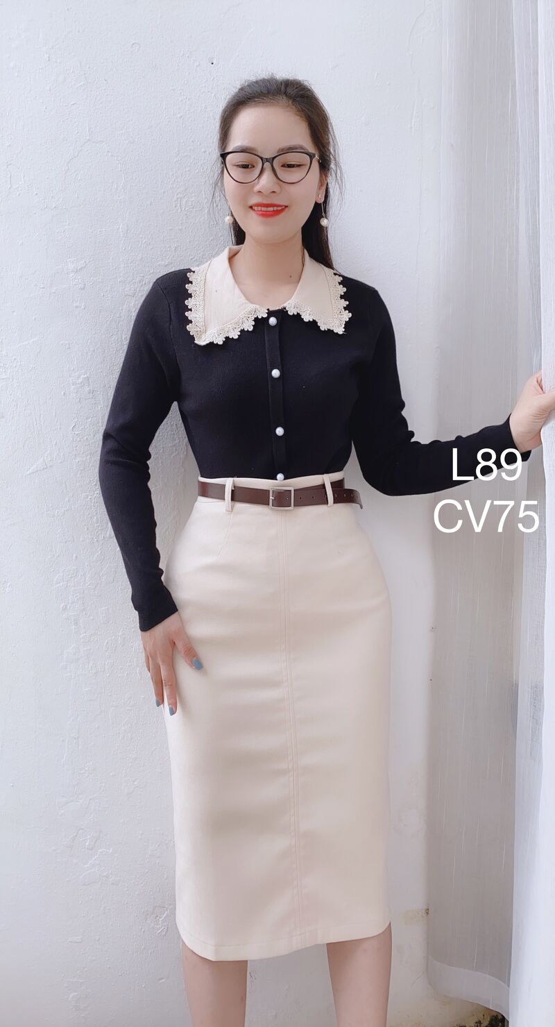 CV75 cv dạ đai trơn
