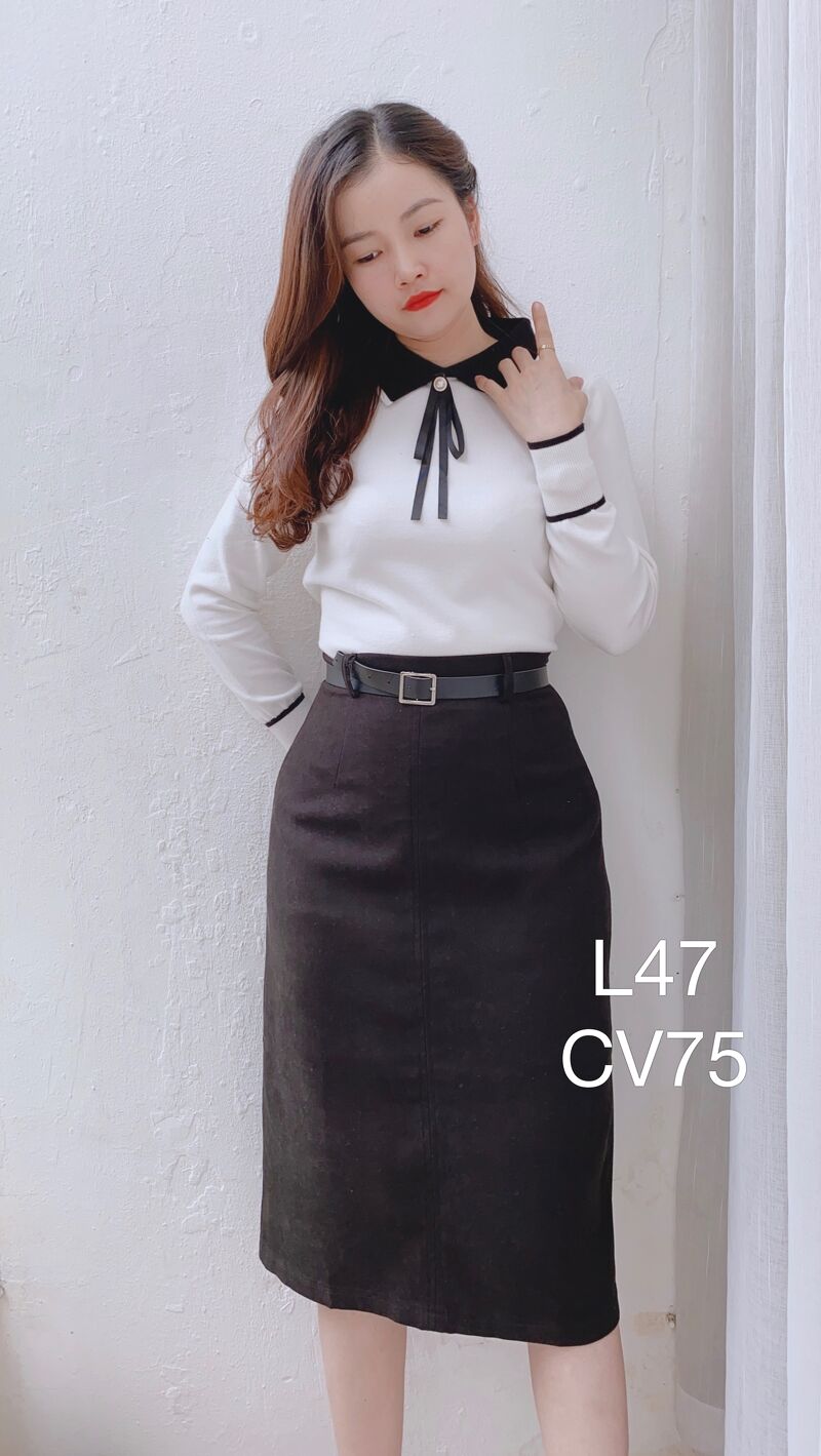 CV75 cv dạ đai trơn