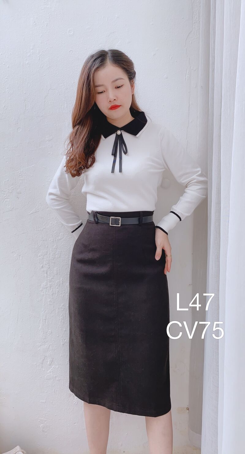 CV75 cv dạ đai trơn