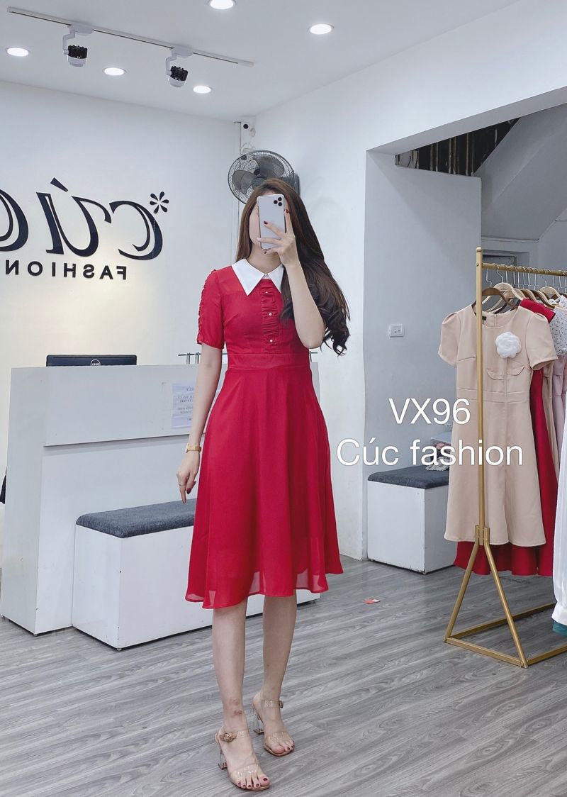 VX96 váy tơ 3 ngọc xoắn