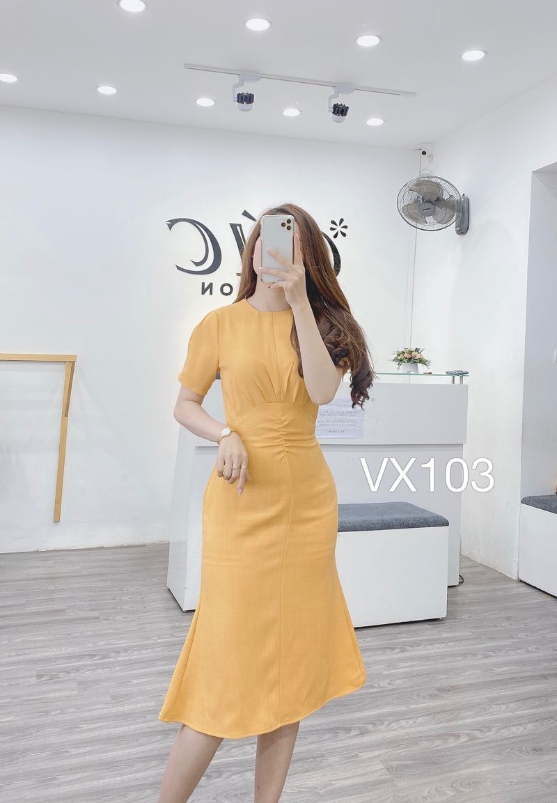 VX103 váy ly quạt eo