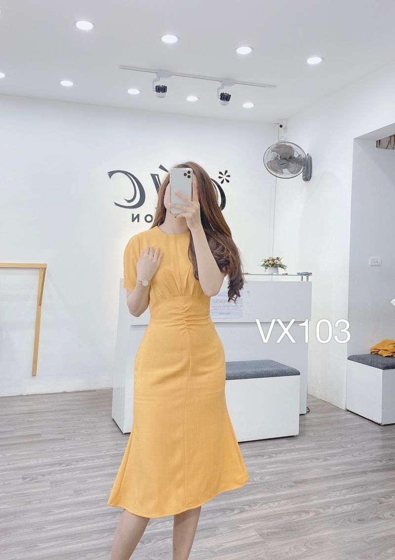 VX103 váy ly quạt eo