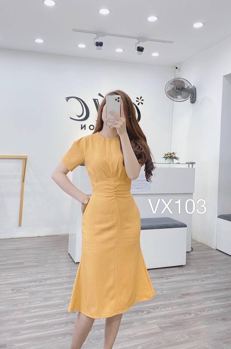 VX103 váy ly quạt eo