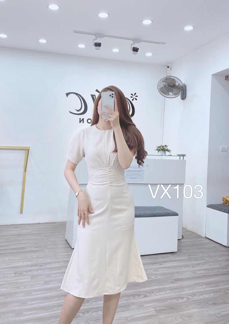 VX103 váy ly quạt eo