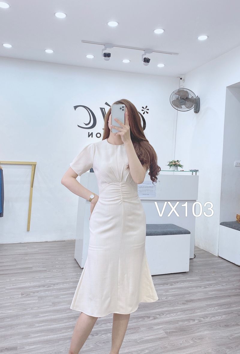 VX103 váy ly quạt eo