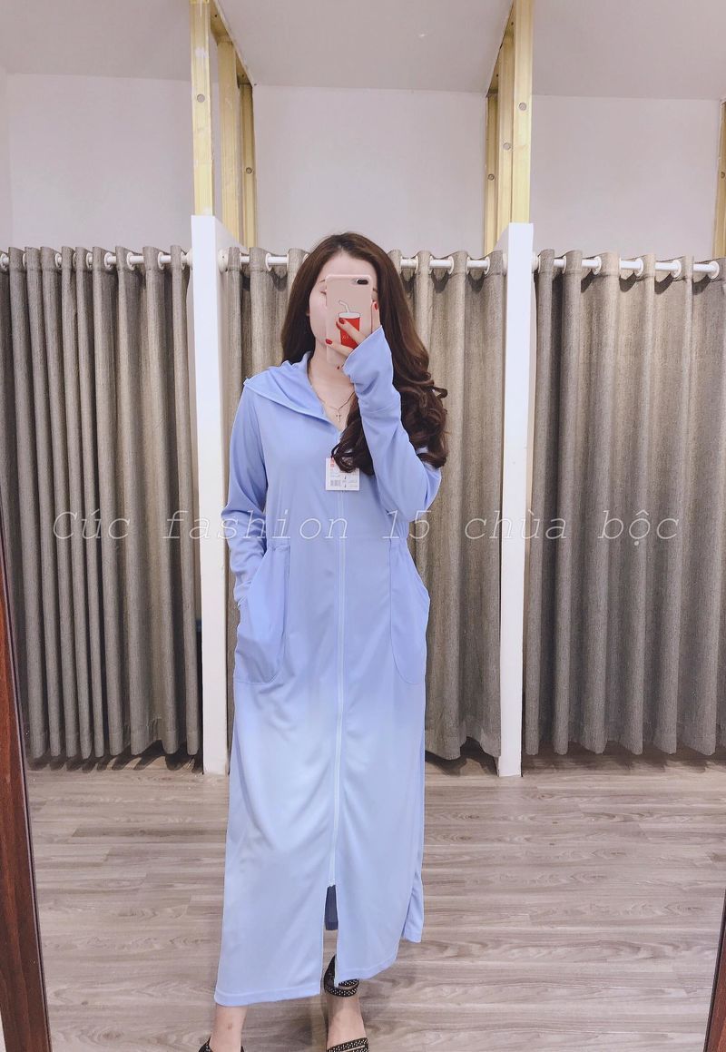 ACN2 áo chống nắng dáng dài - xanh da trời - M