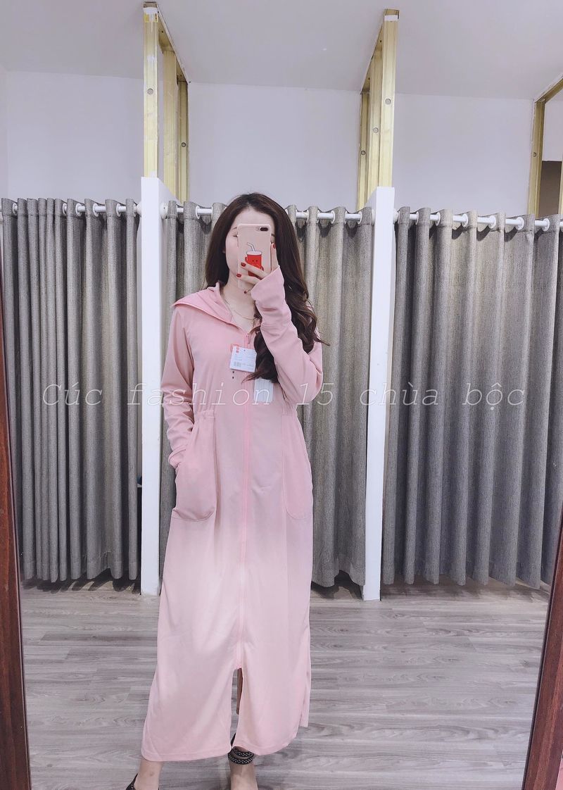 ACN2 áo chống nắng dáng dài - Hồng - S
