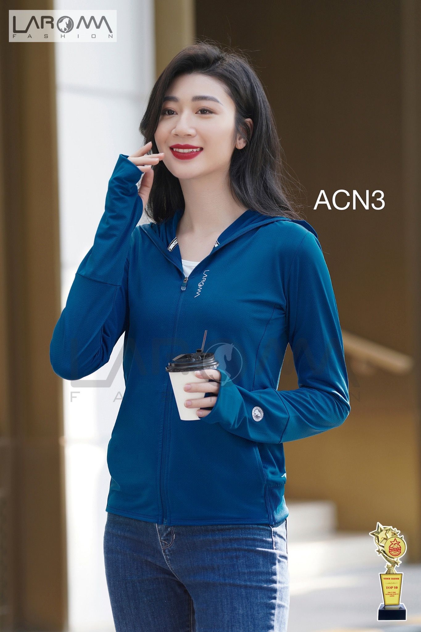 ACN3 áo chống nắng Laroma - xanh than - M