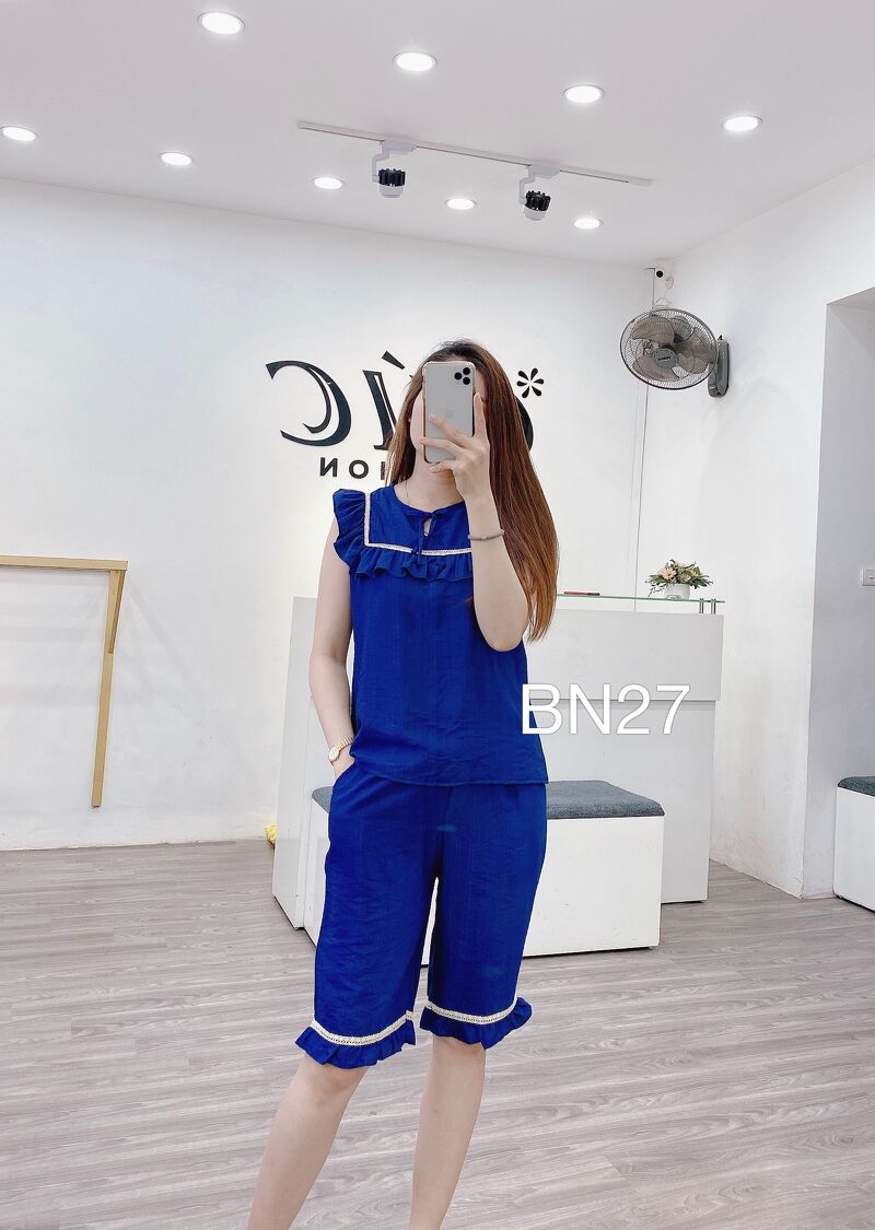 BN27 bộ ngủ ren vuông