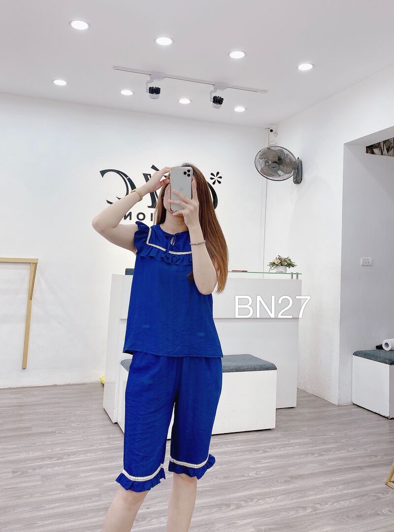 BN27 bộ ngủ ren vuông