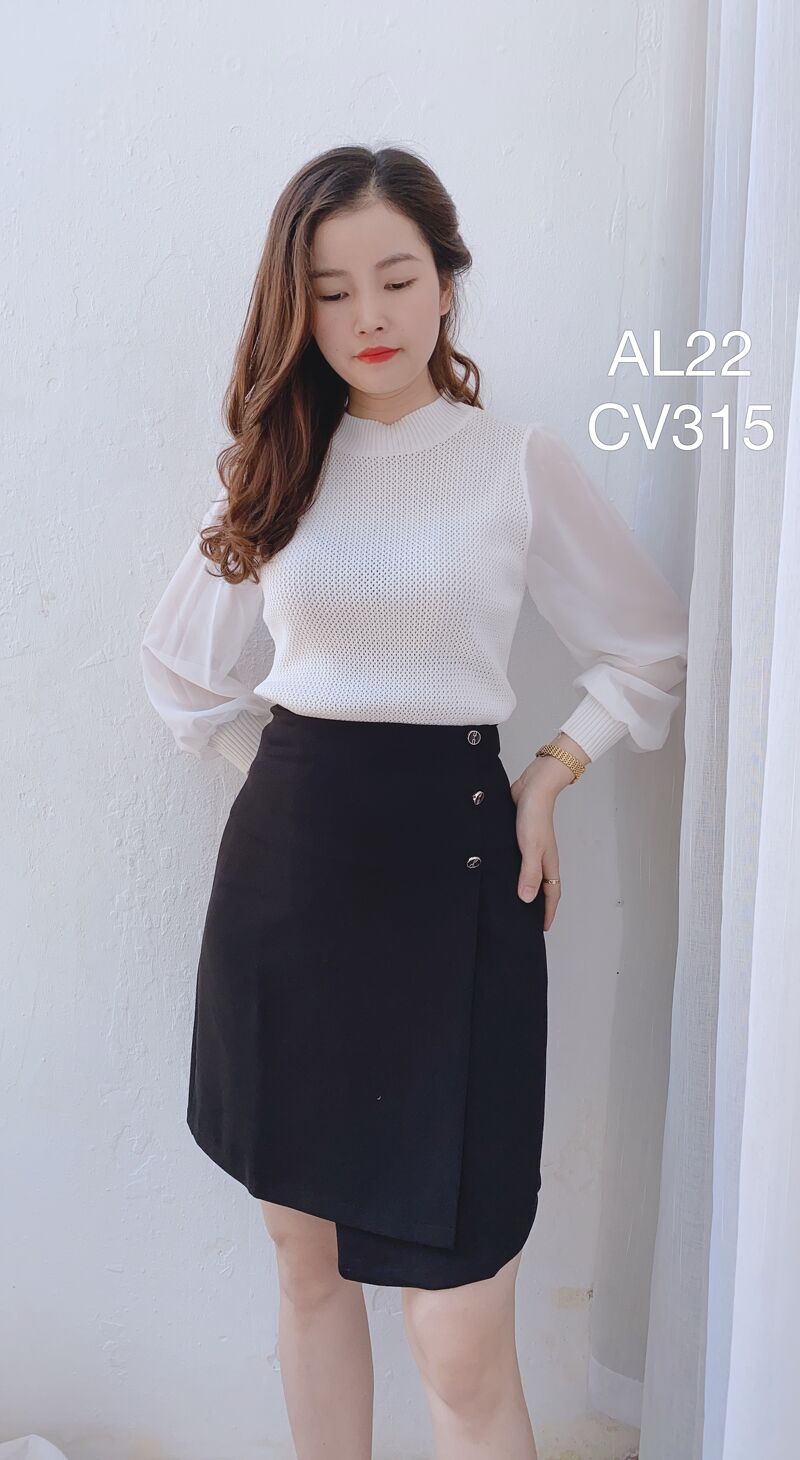 AL22 áo len tay phối