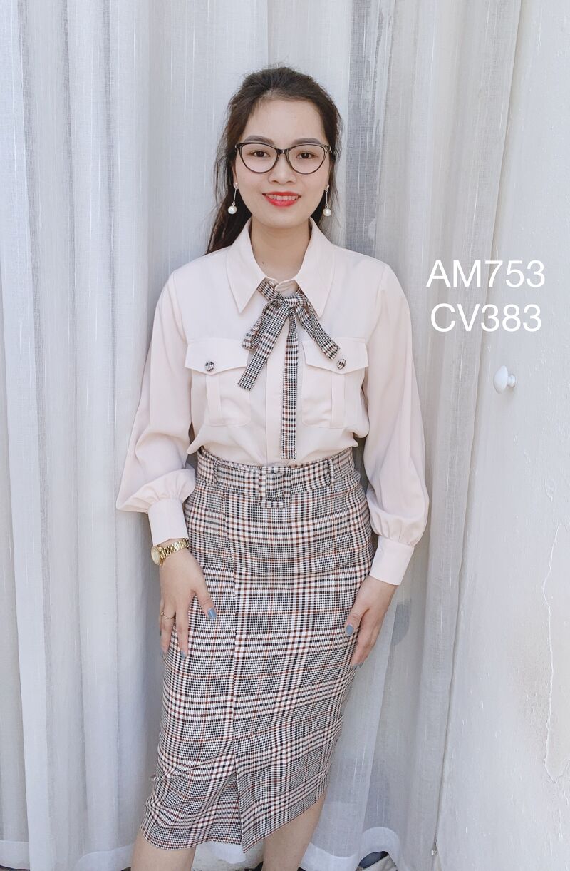 CV383 cv đai kẻ nâu