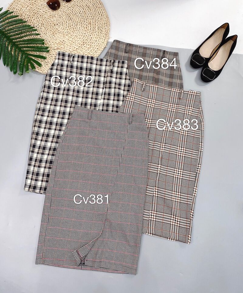 CV382 cv đai kẻ đen trắng