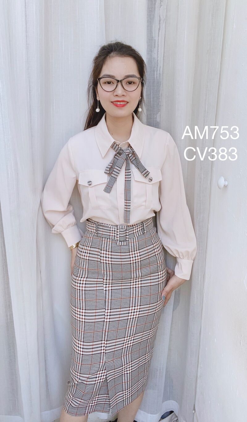 CV383 cv đai kẻ nâu