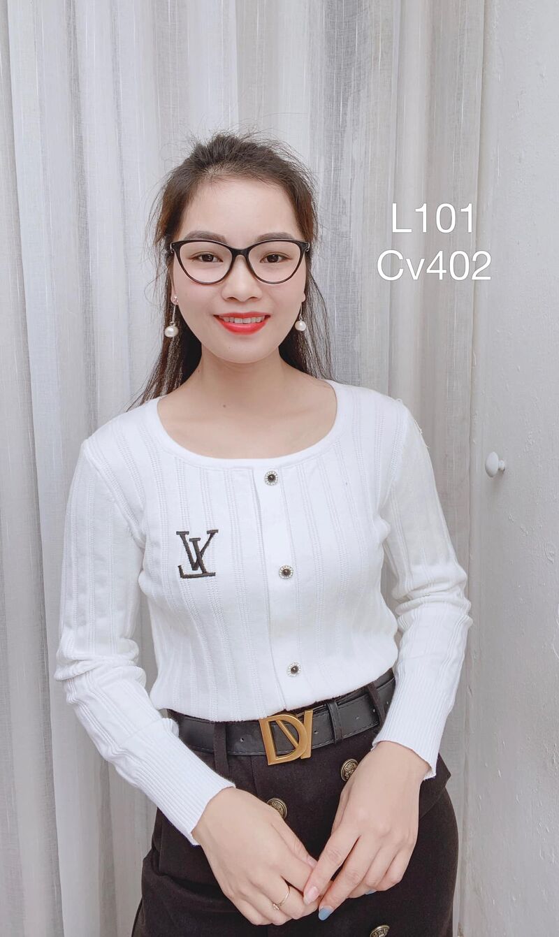 L101 len thêu LV cúc ngọc