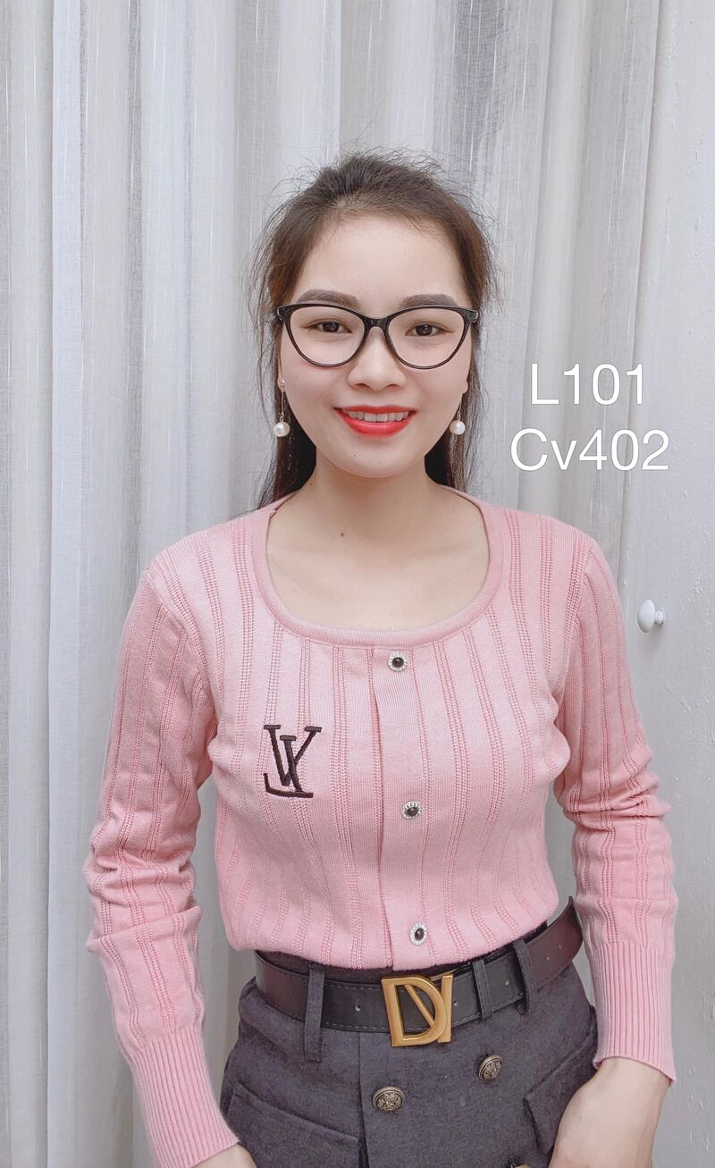 L101 len thêu LV cúc ngọc