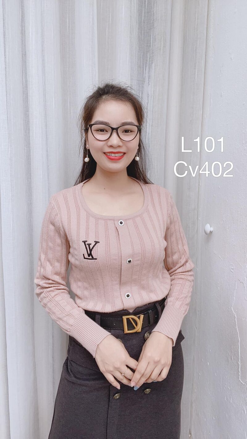 L101 len thêu LV cúc ngọc