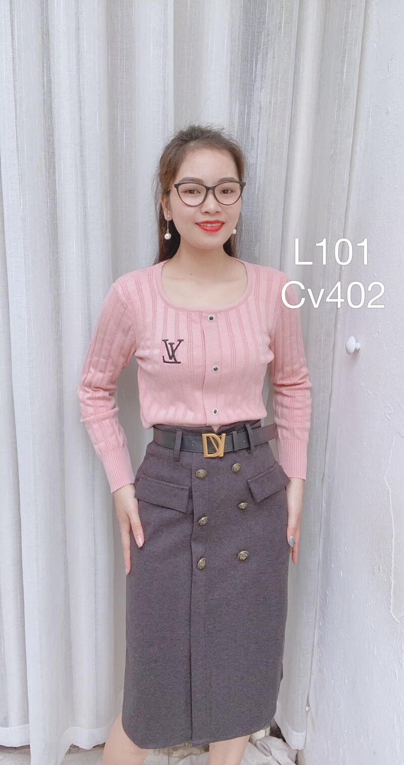 L101 len thêu LV cúc ngọc