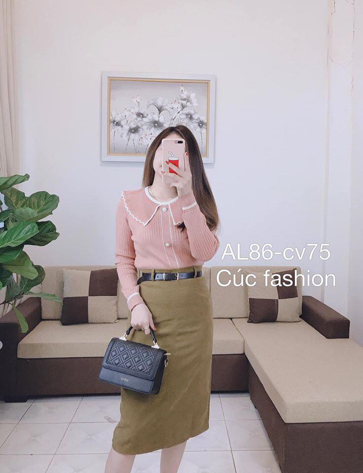 CV75 cv dạ đai trơn
