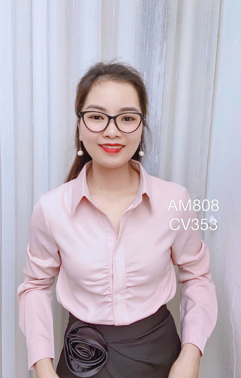 AM808 áo thô cổ đức nhúm ngực