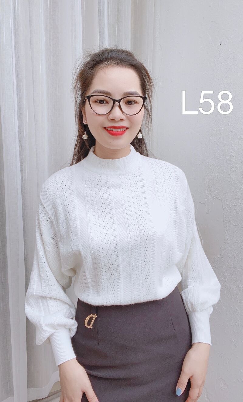 L58 áo len tay dơi tăm lỗ