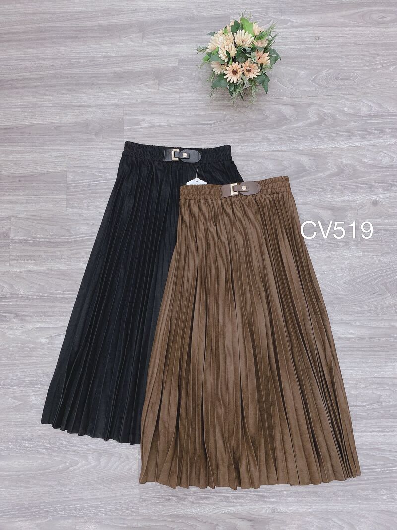 CV519 cv xếp ly phối đai da