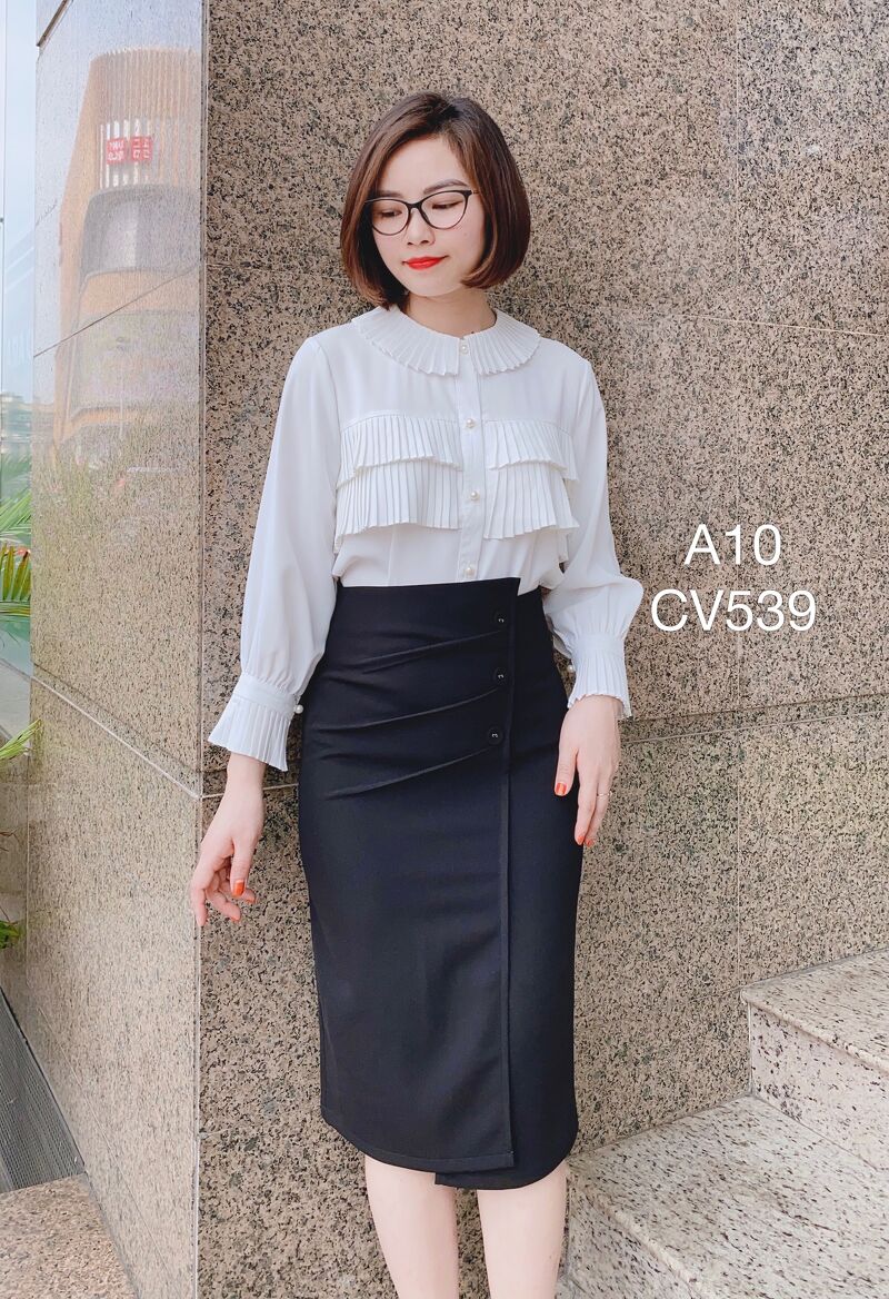 CV539 CV ba cúc lệch 2 vạt