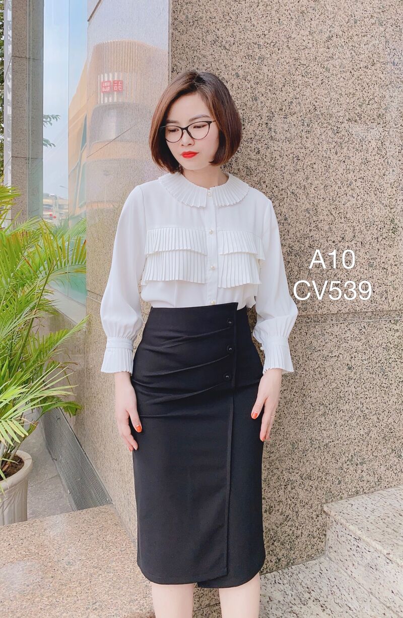 CV539 CV ba cúc lệch 2 vạt