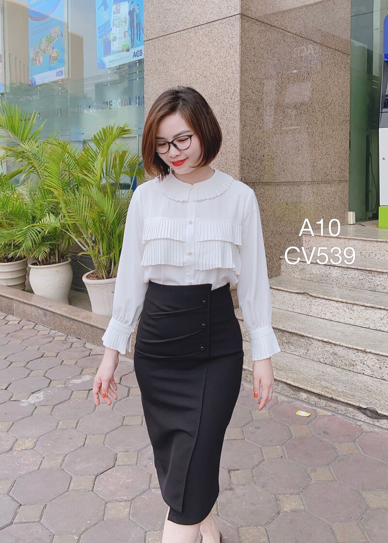 CV539 CV ba cúc lệch 2 vạt