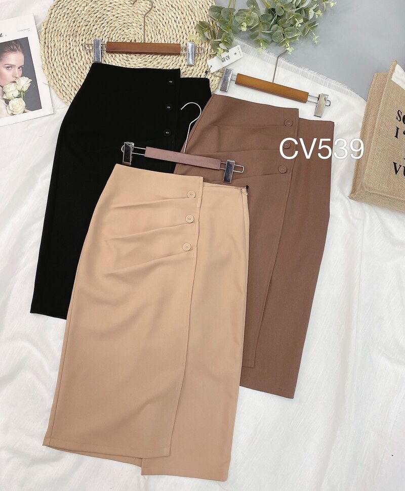 CV539 CV ba cúc lệch 2 vạt