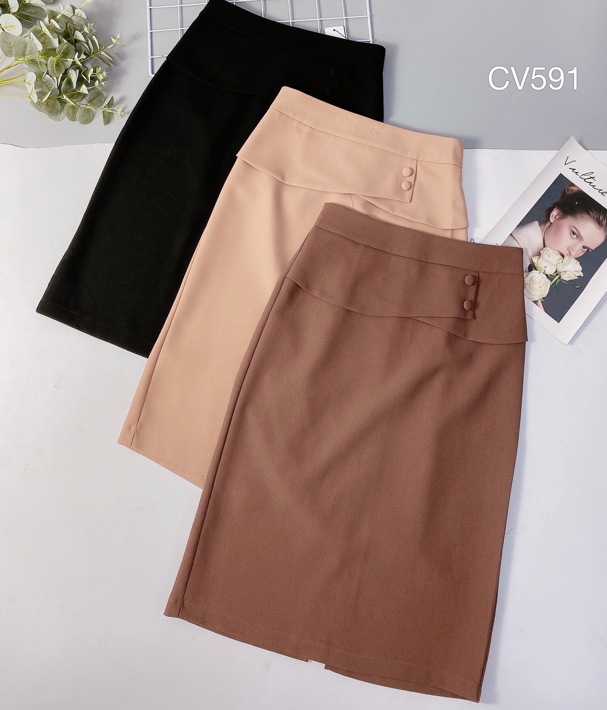 CV591 cv 2 cúc bọc