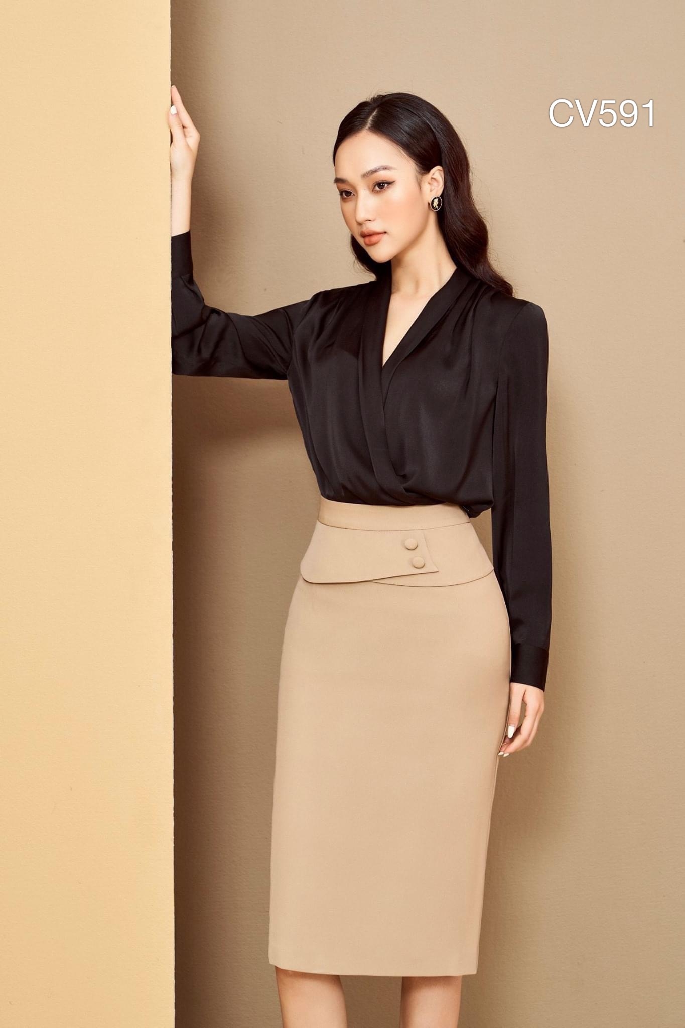 CV591 cv 2 cúc bọc