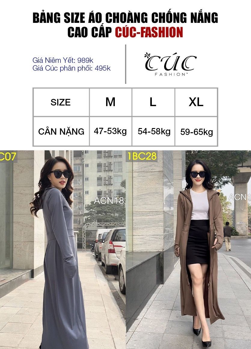 ACN18 áo choàng nắng Cadina