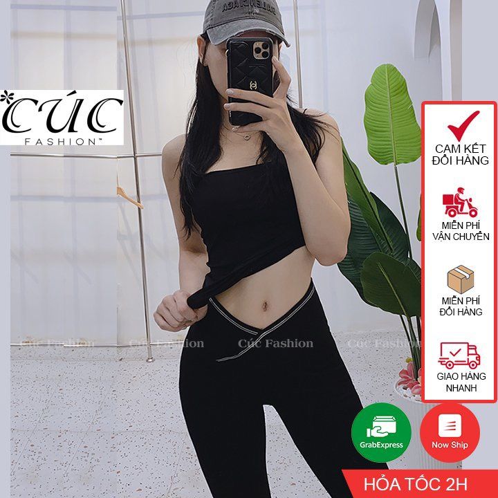 QL06 quần legging nữ gen bụng cạp chéo