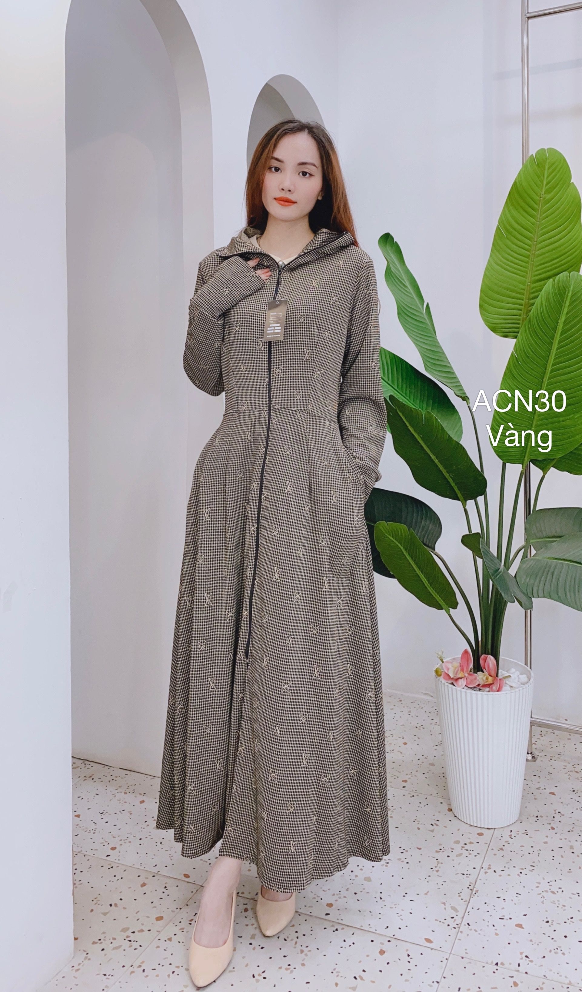 ACN30 áo choàng nắng 2 da - Vàng - L