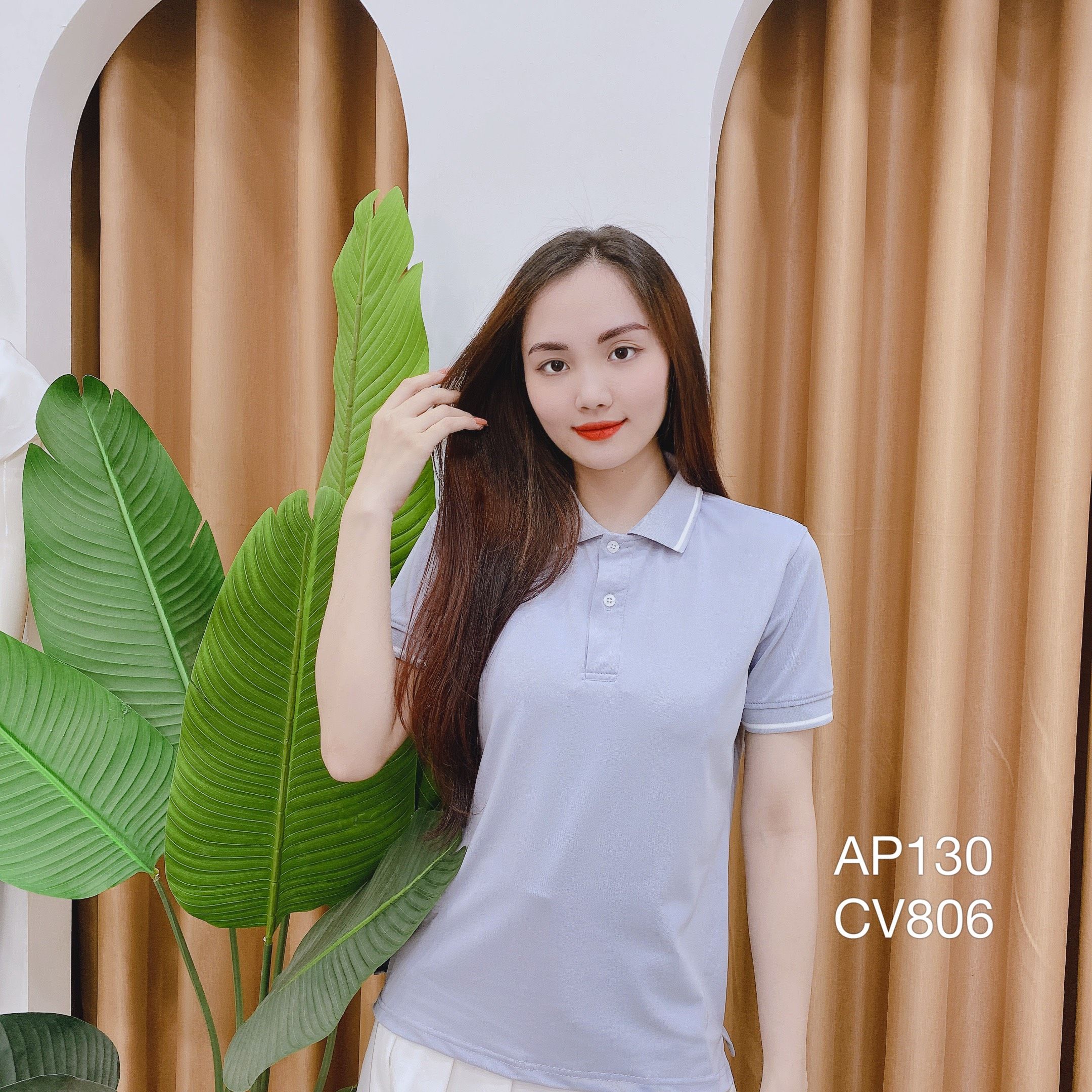 AP130 áo polo phông unisex Nam nữ viền cổ tay