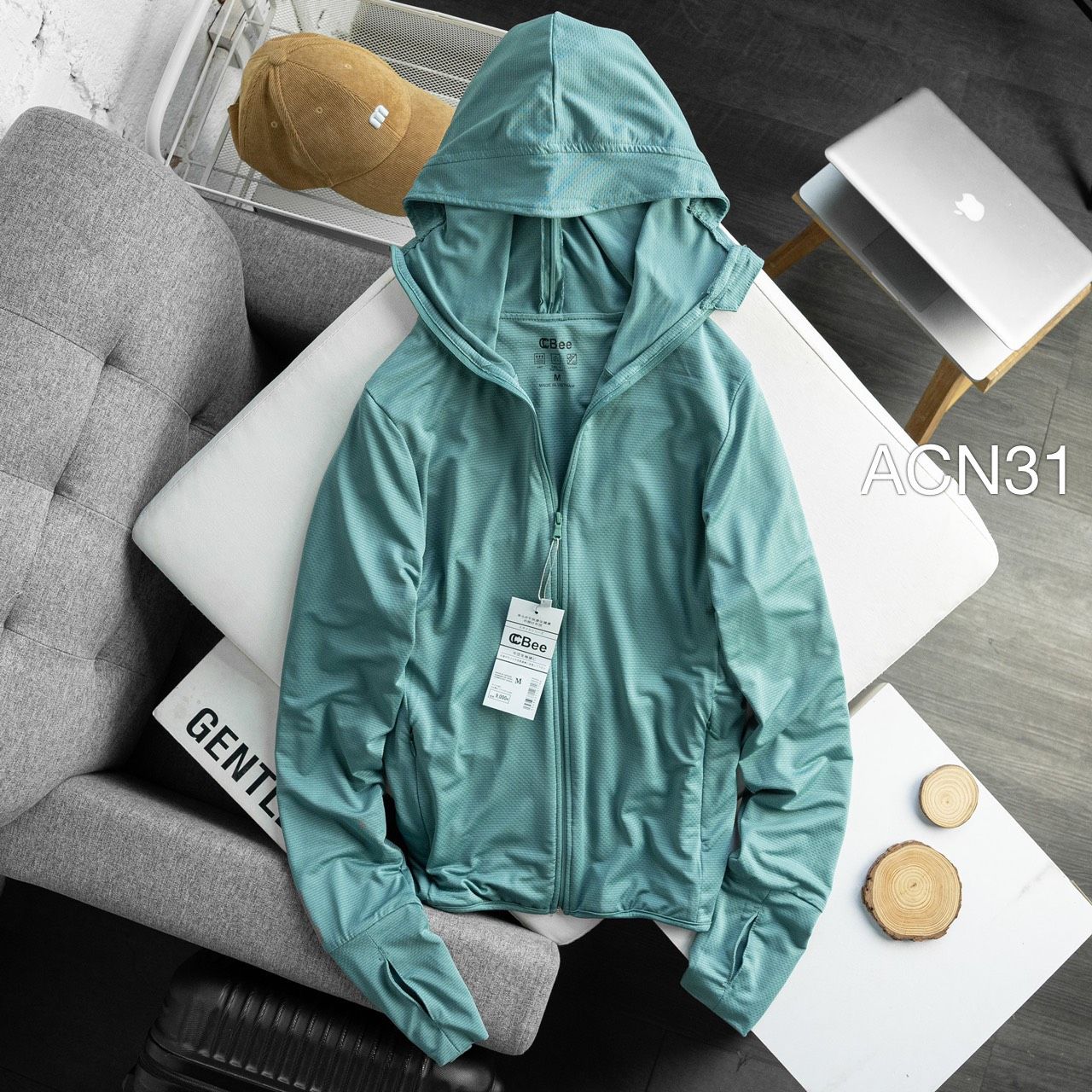 ACN31 áo chống nắng Bee - xanh rêu - M