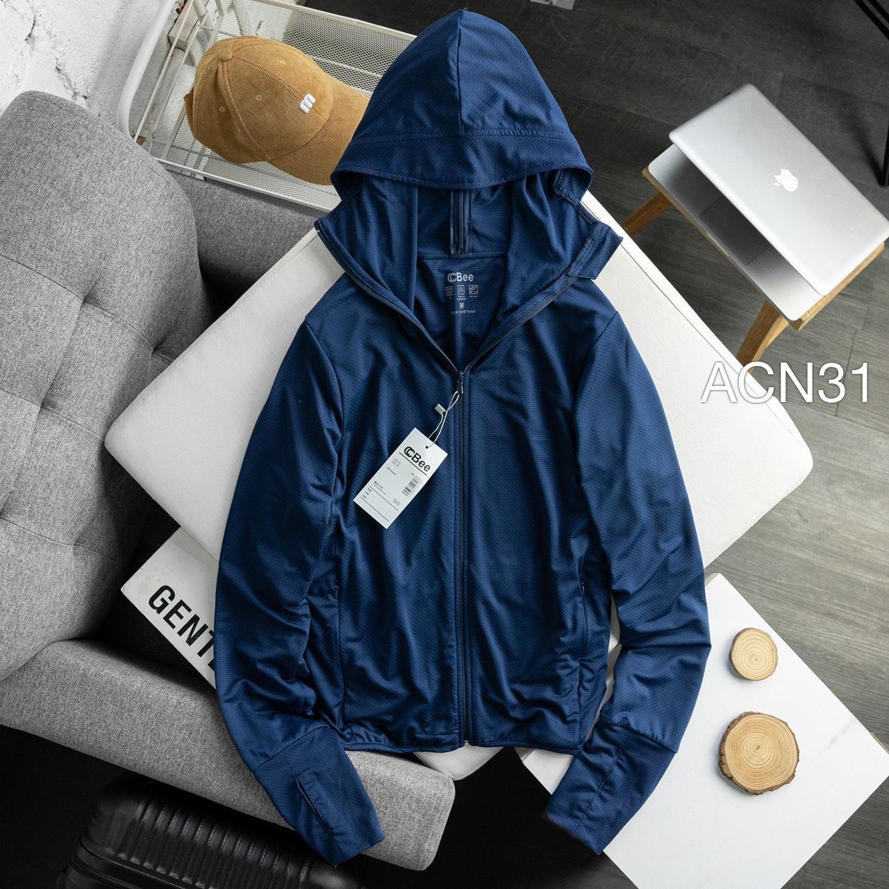 ACN31 áo chống nắng Bee - xanh than - L